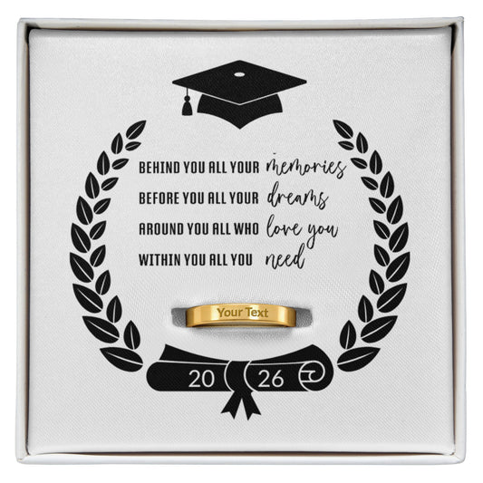 Class of 2026 Engraved Graduation Women's Ring Gift