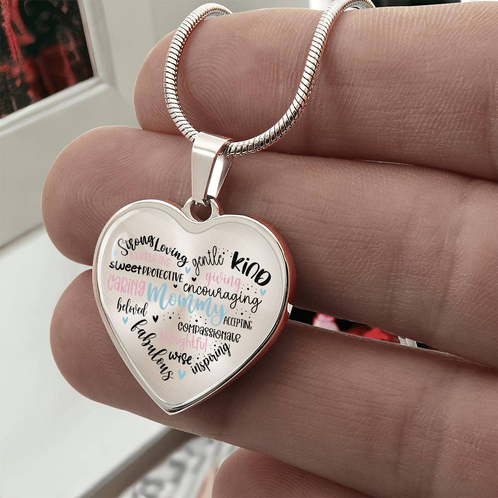 Mommy Engraved Heart Necklace-[Heartfelt Family Gift]
