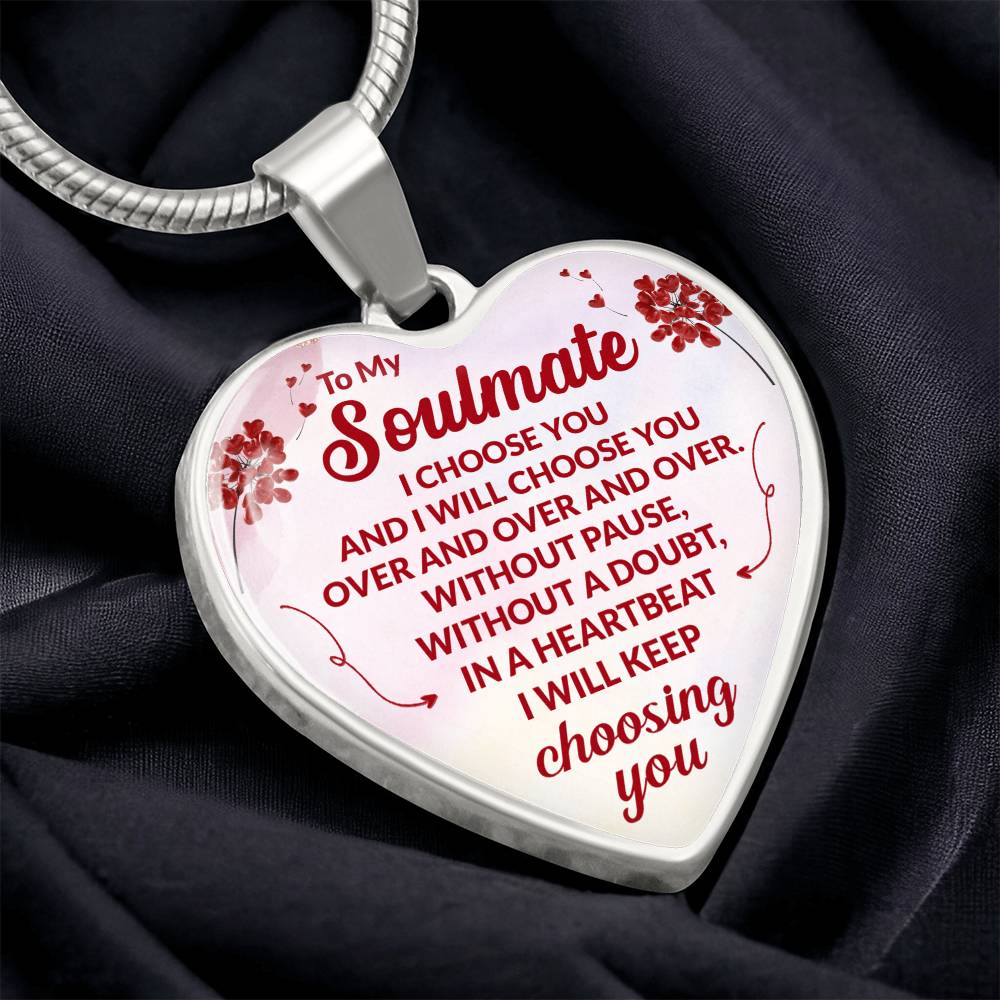 Soulmate Heart Engraved Necklace-[Heartfelt Family Gift]