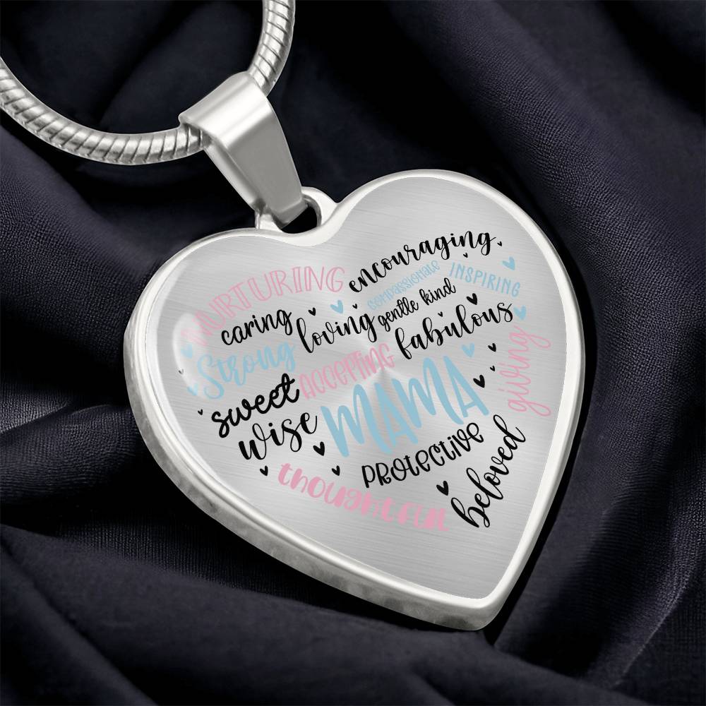 Mama Engraved Heart Necklace-[Heartfelt Family Gift]