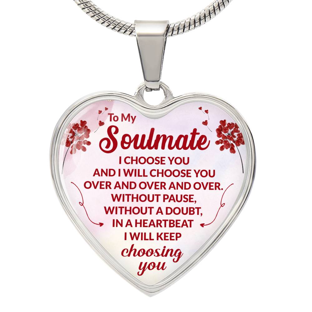 Soulmate Heart Engraved Necklace-[Heartfelt Family Gift]