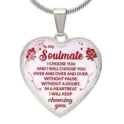 Soulmate Heart Engraved Necklace-[Heartfelt Family Gift]