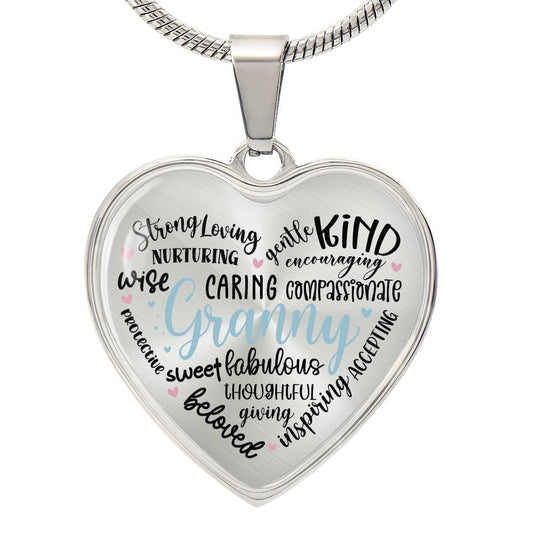 Granny Engraved Heart Necklace-[Heartfelt Family Gift]