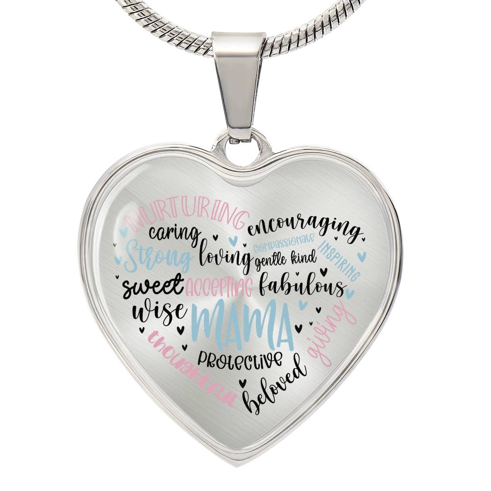 Mama Engraved Heart Necklace-[Heartfelt Family Gift]