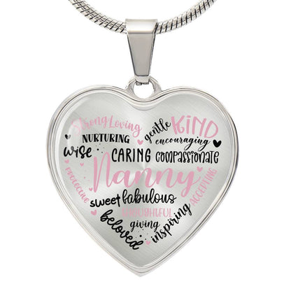 Nanny Engraved Heart Necklace-[Heartfelt Family Gift]