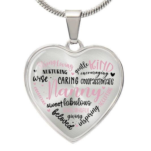 Nanny Engraved Heart Necklace-[Heartfelt Family Gift]