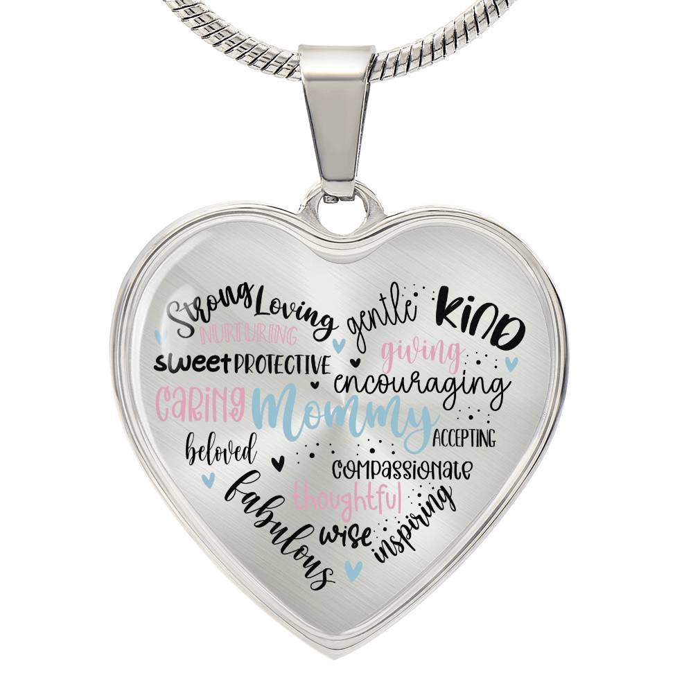 Mommy Engraved Heart Necklace-[Heartfelt Family Gift]