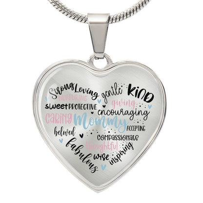 Mommy Engraved Heart Necklace-[Heartfelt Family Gift]