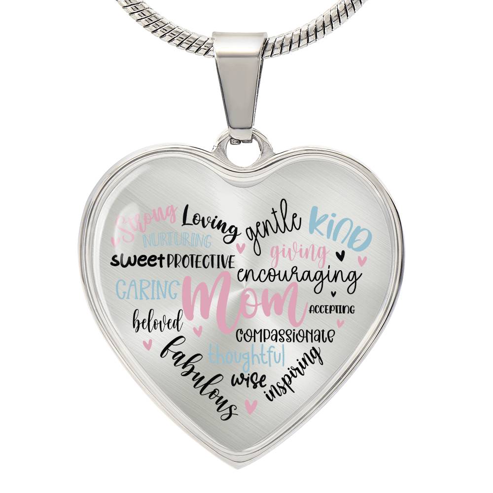 Mom Engraved Heart Necklace-[Heartfelt Family Gift]