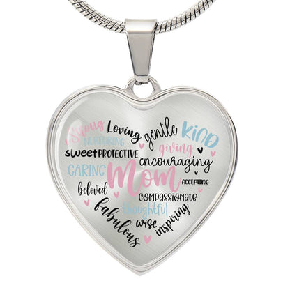 Mom Engraved Heart Necklace-[Heartfelt Family Gift]