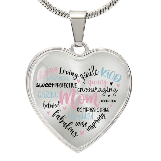 Mom Engraved Heart Necklace-[Heartfelt Family Gift]