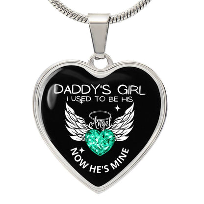 Daddy's Girl I Used To Be His Angel Now He's Mine Heart Pendant-[Heartfelt Family Gift]