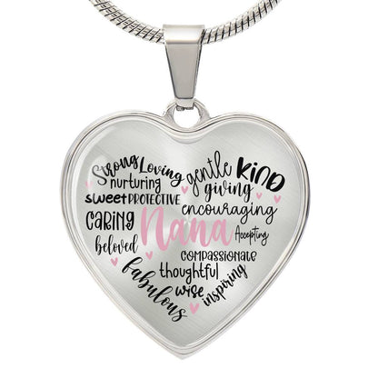 Nana  Engraved Heart Necklace-[Heartfelt Family Gift]