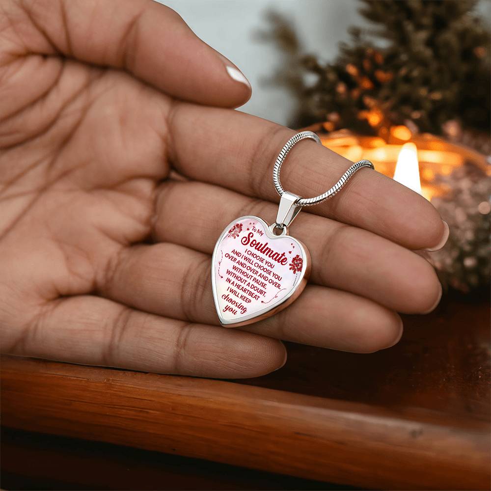 Soulmate Heart Engraved Necklace-[Heartfelt Family Gift]