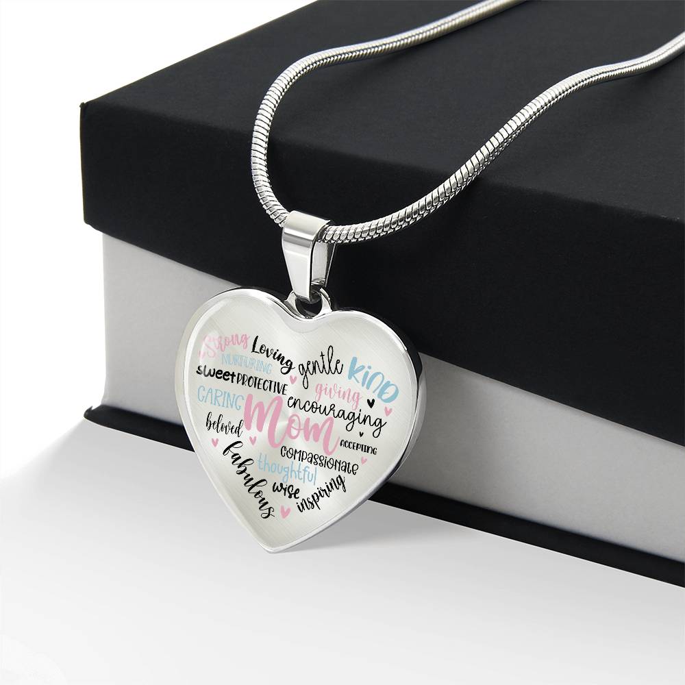 Mom Engraved Heart Necklace-[Heartfelt Family Gift]