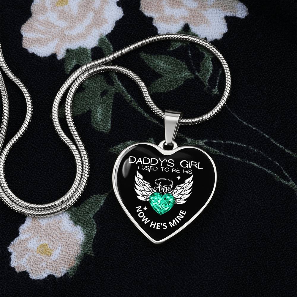 Daddy's Girl I Used To Be His Angel Now He's Mine Heart Pendant-[Heartfelt Family Gift]