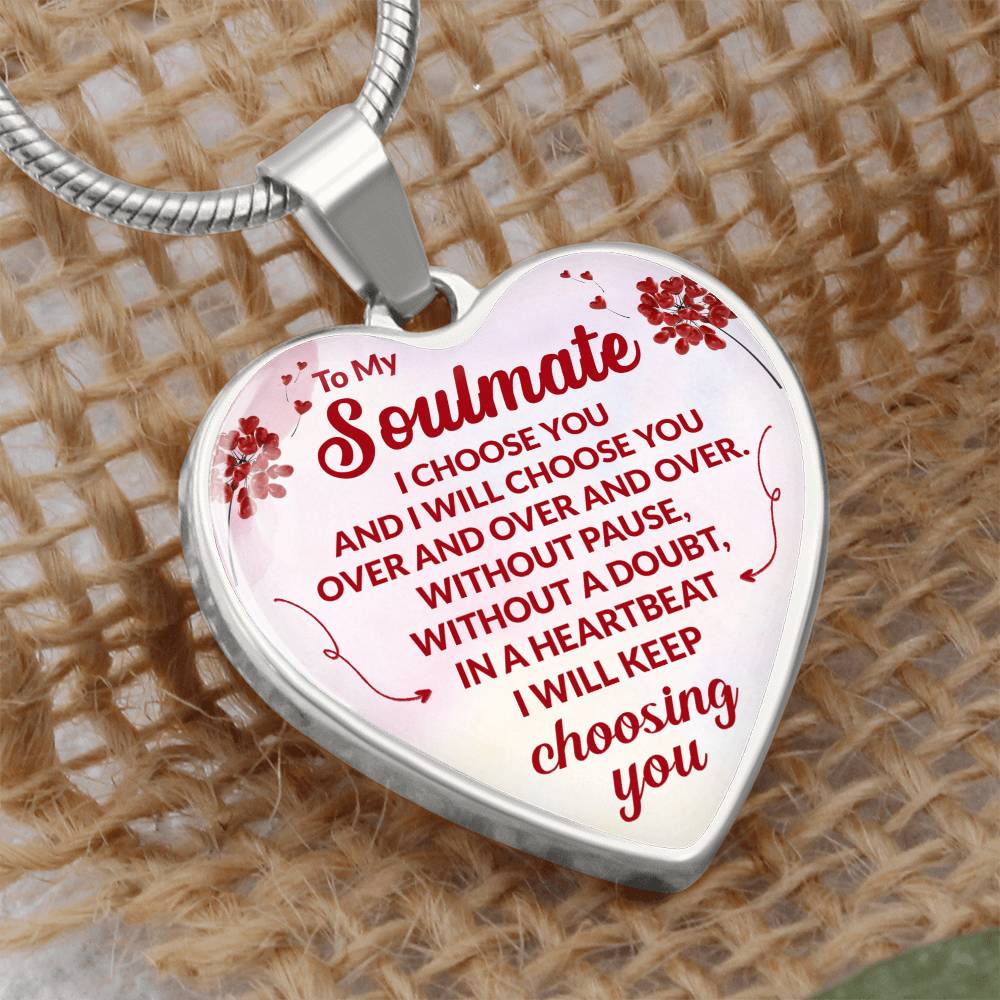 Soulmate Heart Engraved Necklace-[Heartfelt Family Gift]