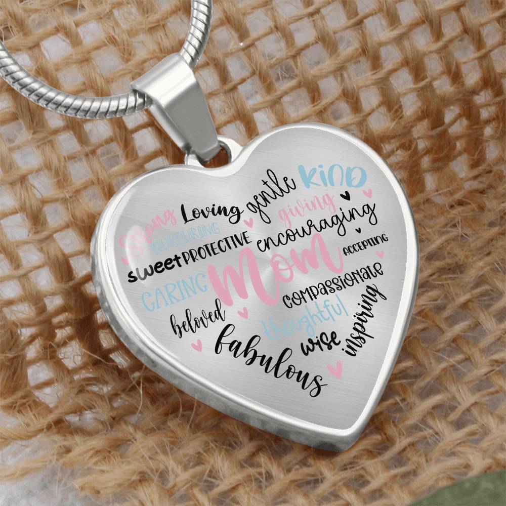 Mom Engraved Heart Necklace-[Heartfelt Family Gift]