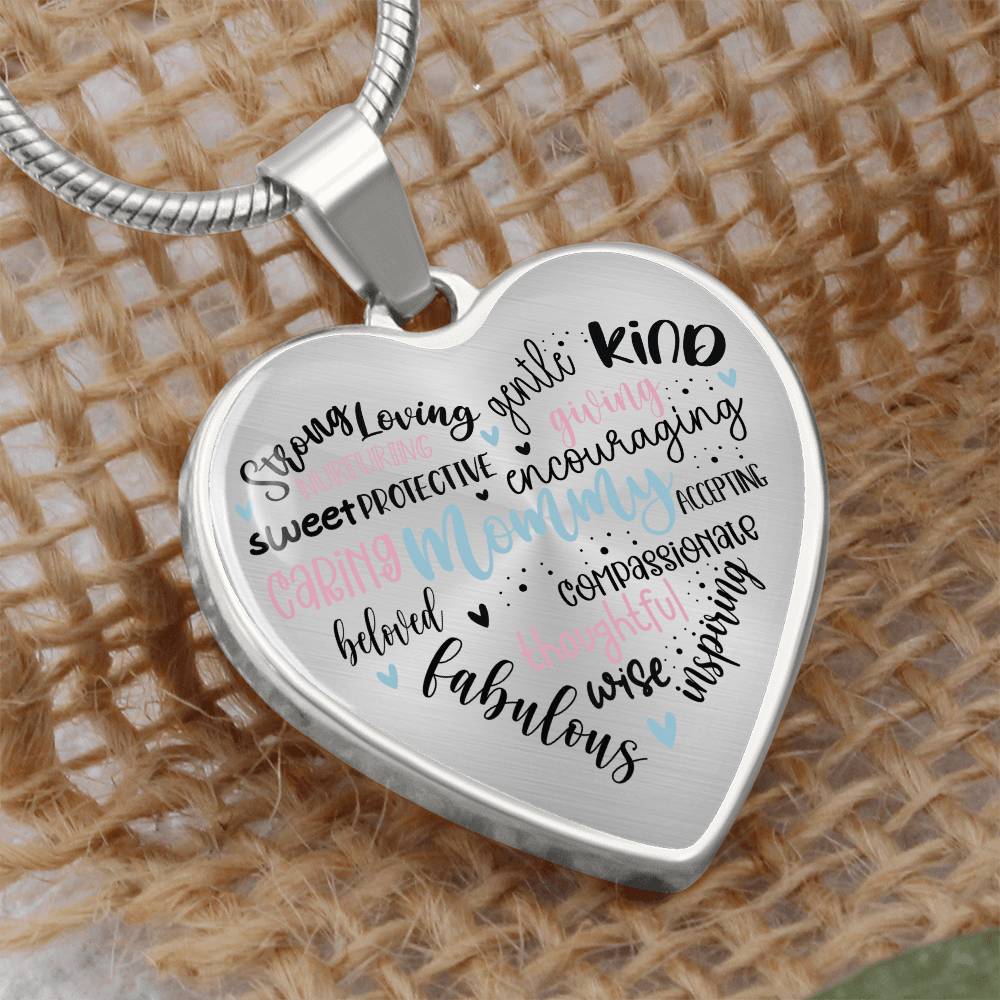 Mommy Engraved Heart Necklace-[Heartfelt Family Gift]
