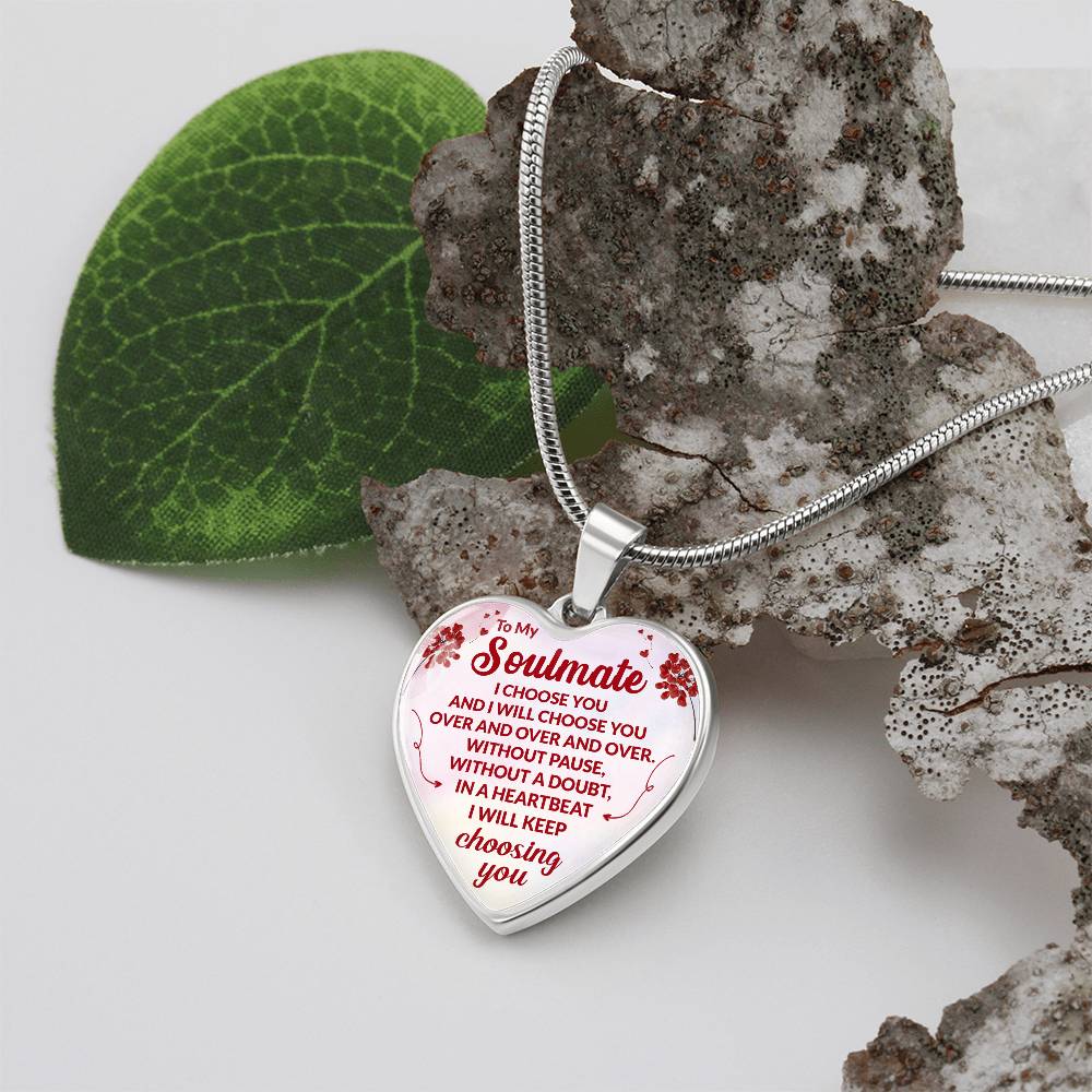 Soulmate Heart Engraved Necklace-[Heartfelt Family Gift]