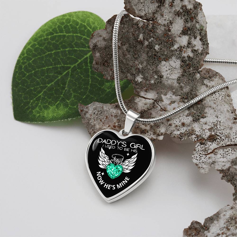 Daddy's Girl I Used To Be His Angel Now He's Mine Heart Pendant-[Heartfelt Family Gift]