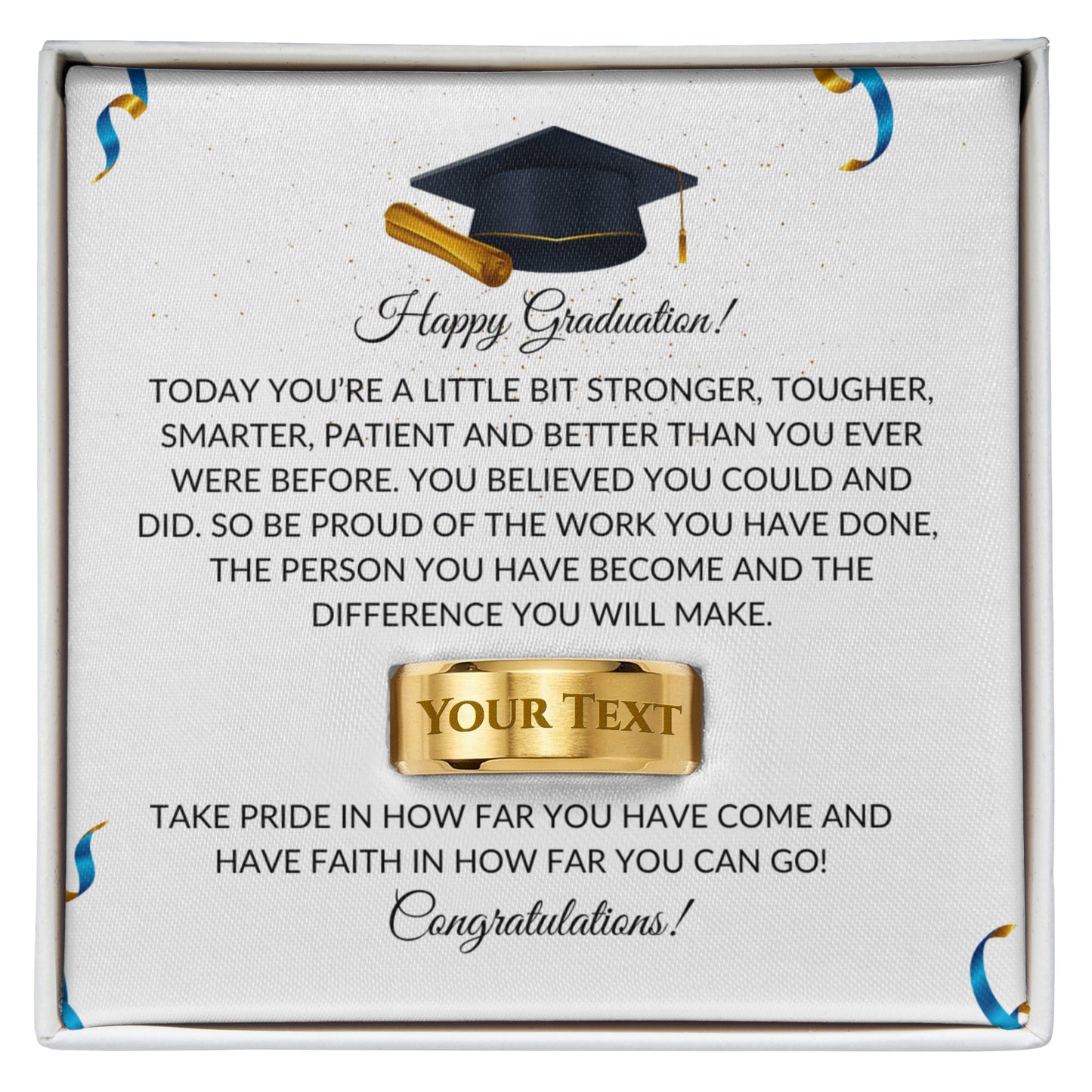 Personalized Men's Graduation Ring Gift