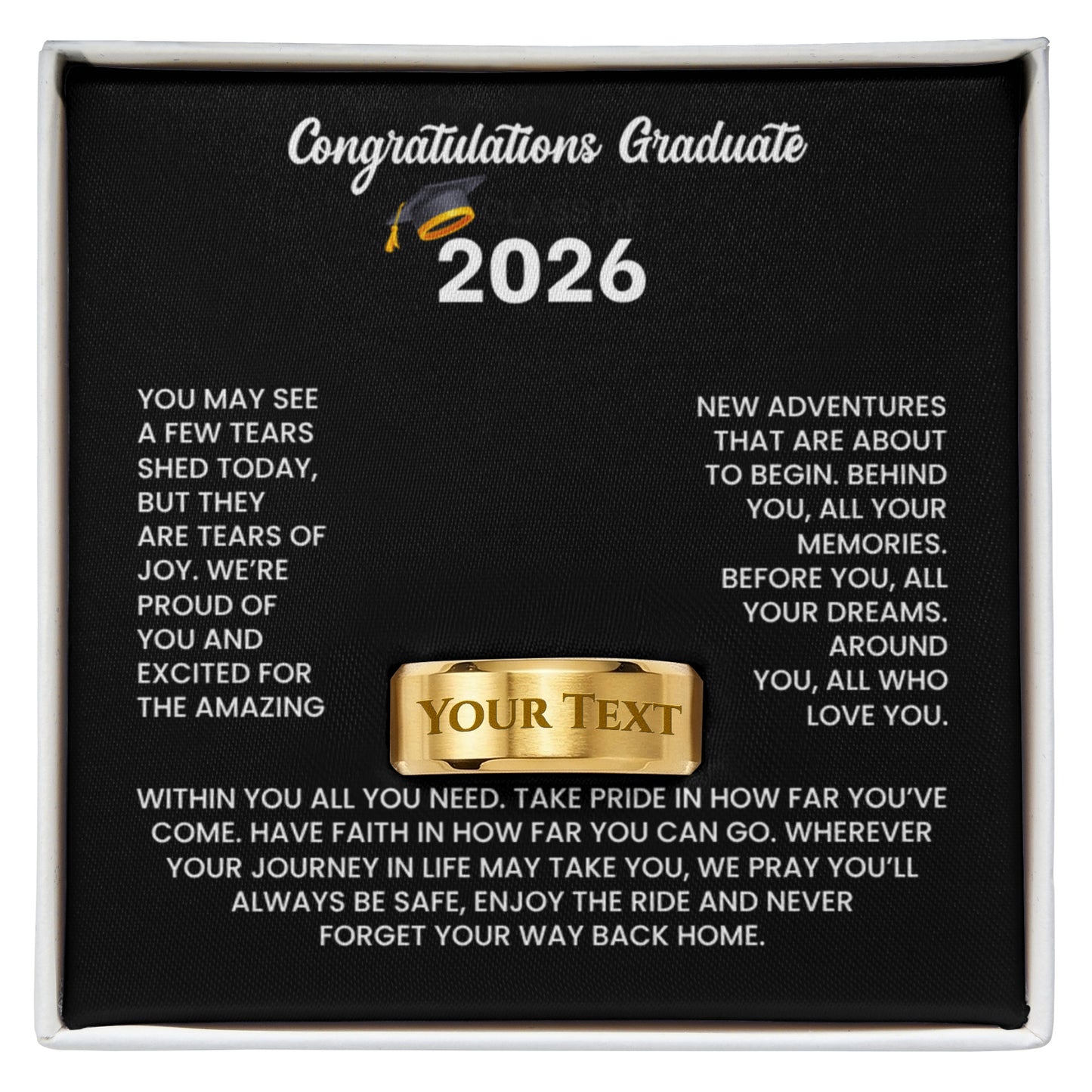 Class of 2026 Men's Graduation Ring Gift
