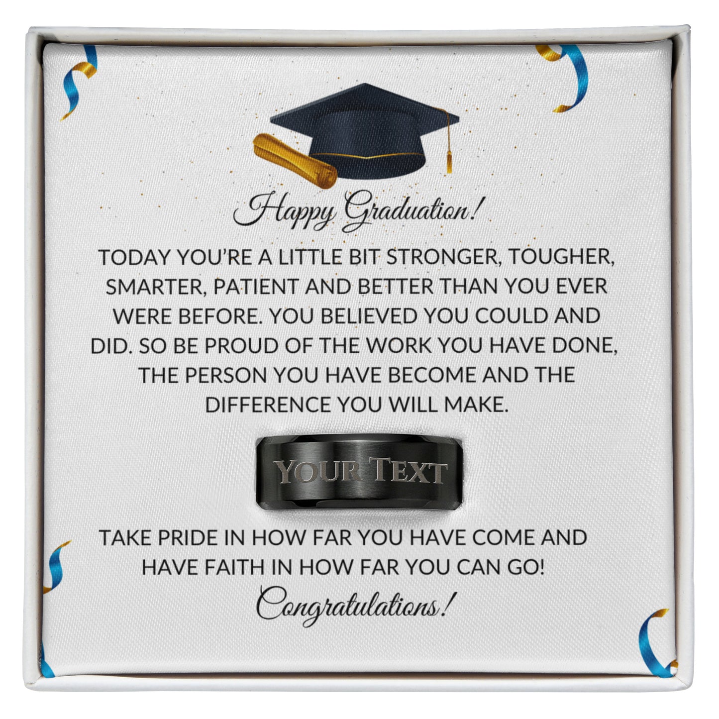 Personalized Men's Graduation Ring Gift