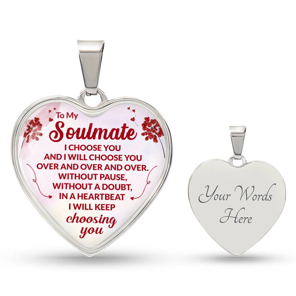 Soulmate Heart Engraved Necklace-[Heartfelt Family Gift]