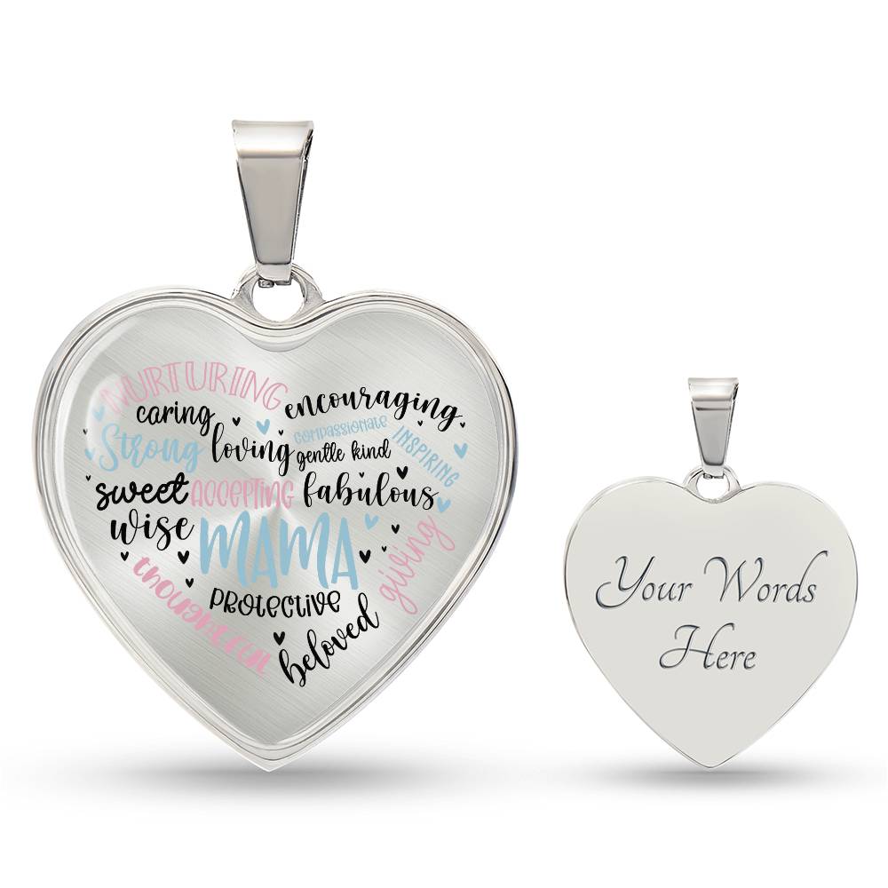Mama Engraved Heart Necklace-[Heartfelt Family Gift]