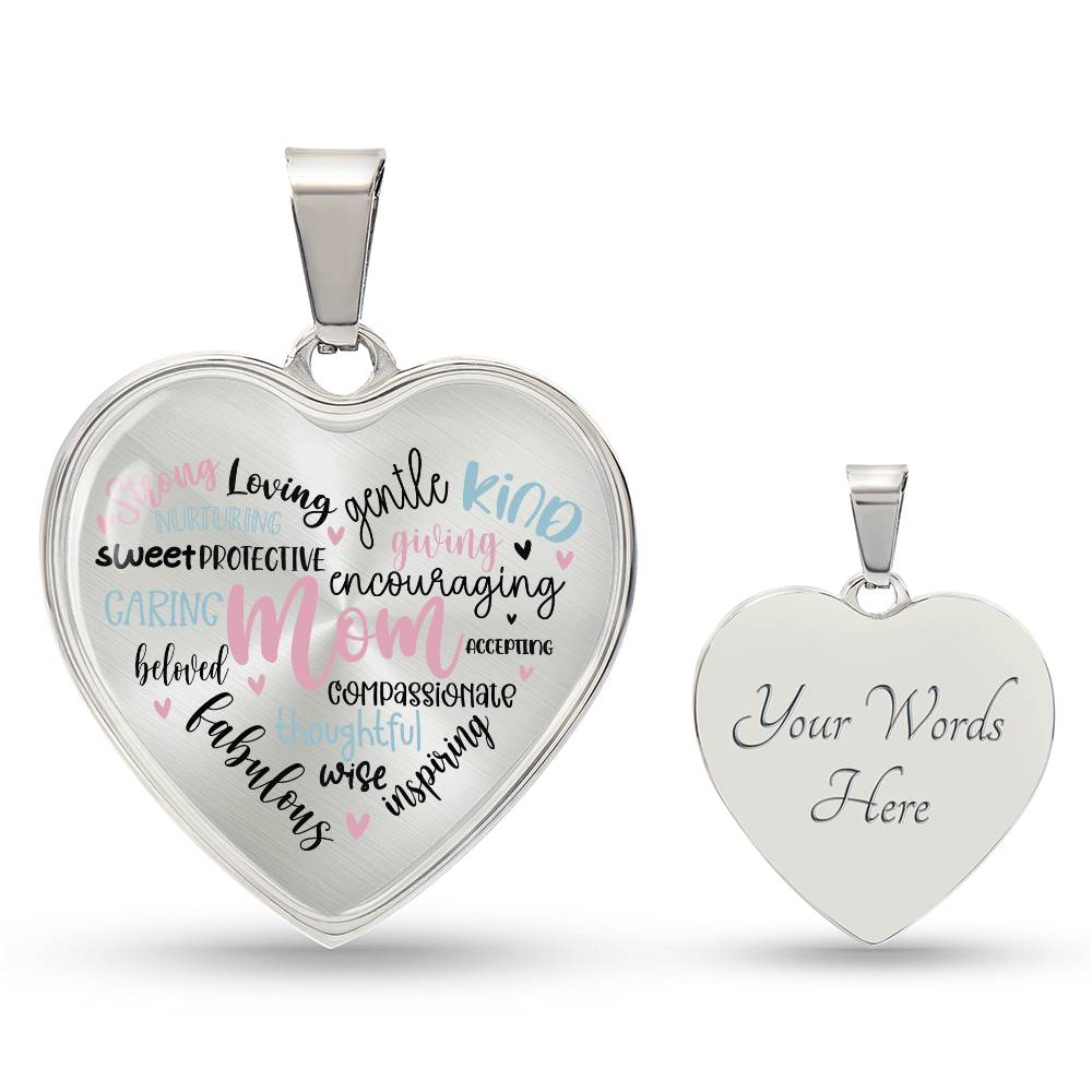 Mom Engraved Heart Necklace-[Heartfelt Family Gift]