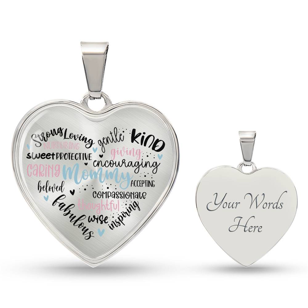 Mommy Engraved Heart Necklace-[Heartfelt Family Gift]