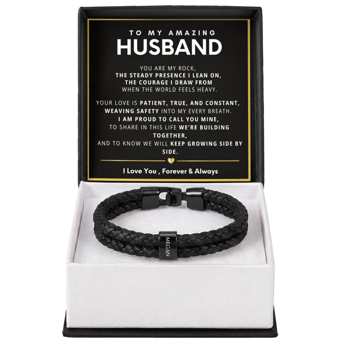 To My Amazing Husband Personalized Name Bead Bracelet