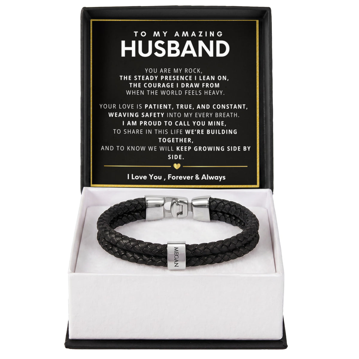 To My Amazing Husband Personalized Name Bead Bracelet