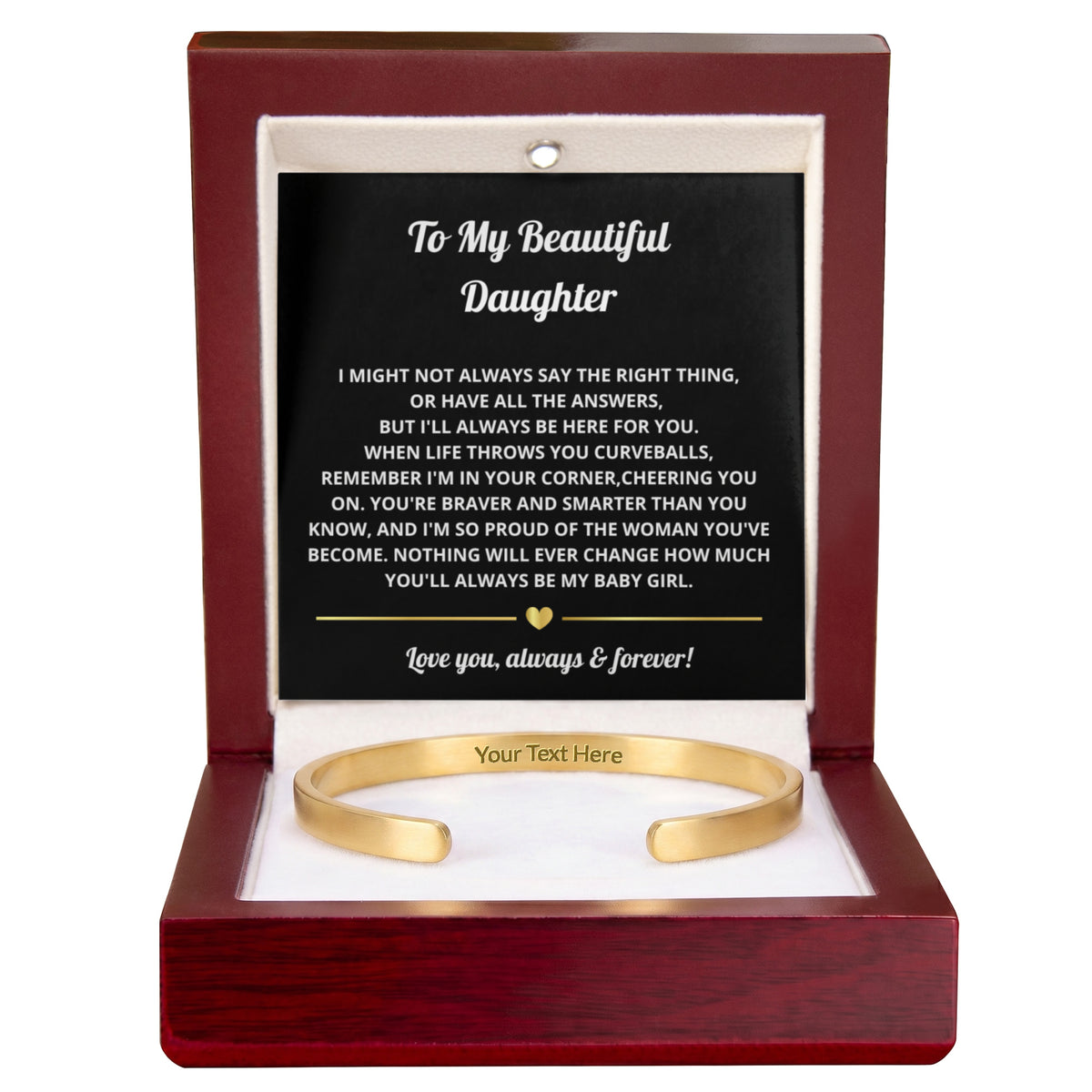 Daughter Engraved Cuff Bracelet Gift
