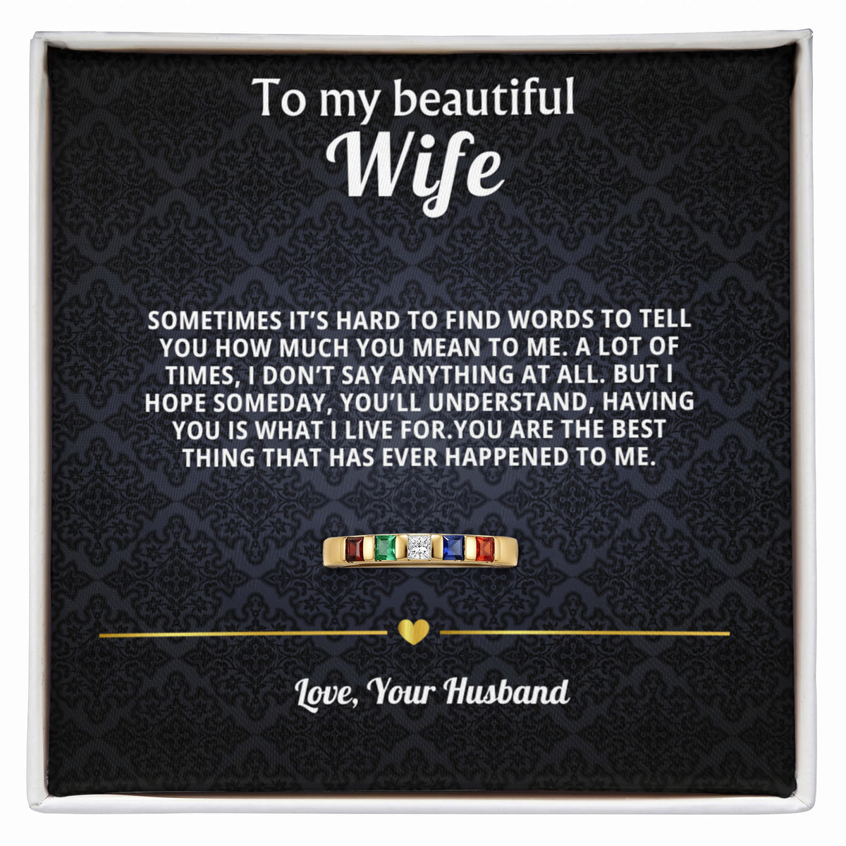 To My Wife Stackable Birthstone Ring