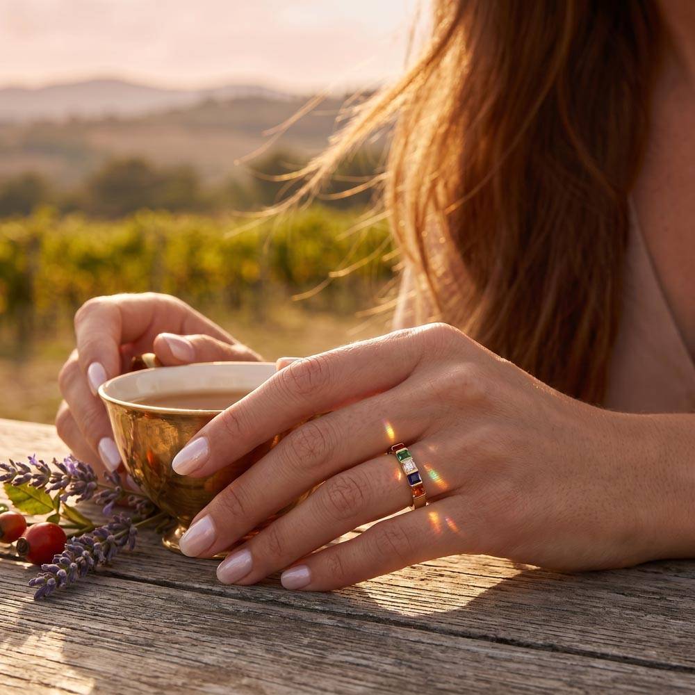 To My Daughter Stackable Birthstone Ring