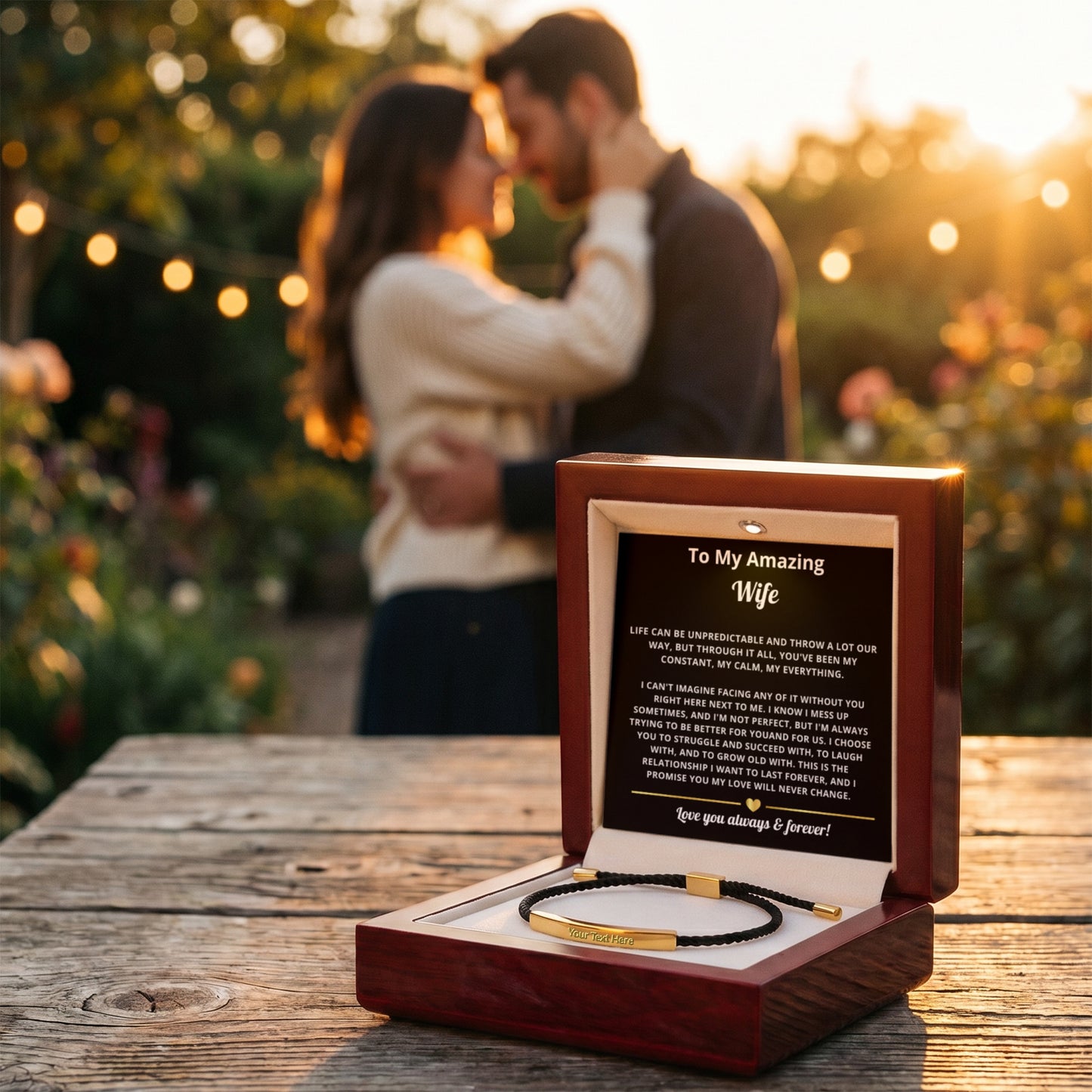 To My Amazing Wife Engraved Nylon Bar Bracelet