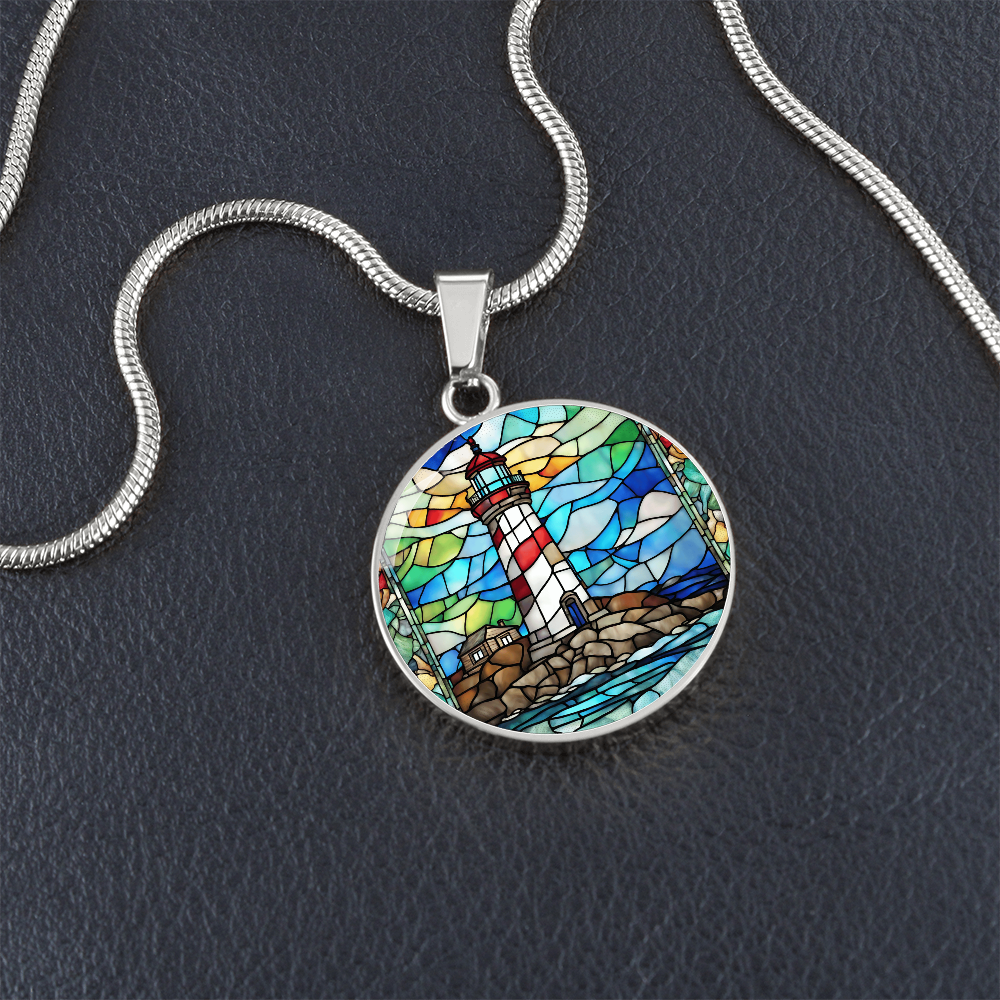 Lighthouse Engraved Necklace-[Heartfelt Family Gift]