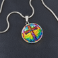 Stained Glass Style Cross Necklace