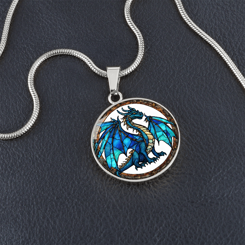 Blue Dragon Engraved Necklace - Elegant and Unique Pendant for Men and Women-[Heartfelt Family Gift]