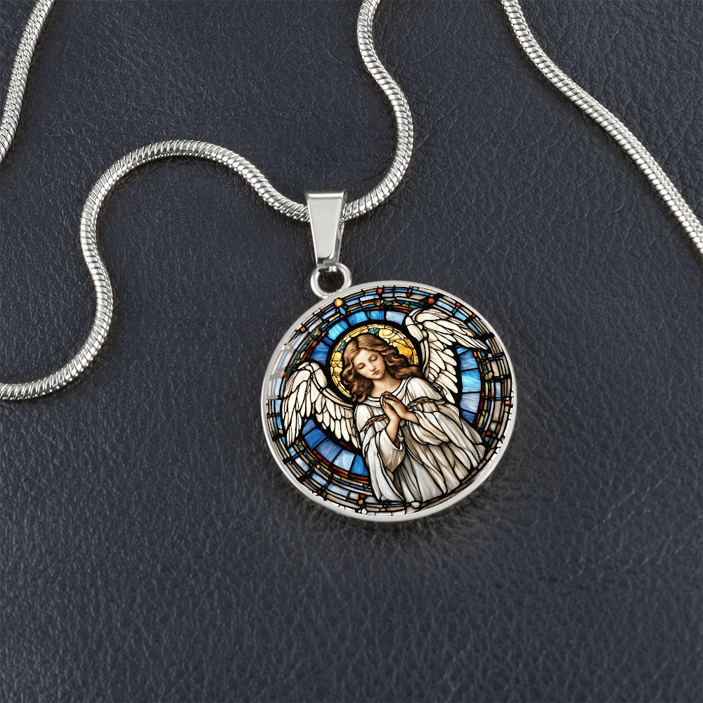 Engraved Angel Necklace - Unique Personalized JewelryEnchanting Angel Engraved Necklace - Perfect for Any Occasion-[Heartfelt Family Gift]
