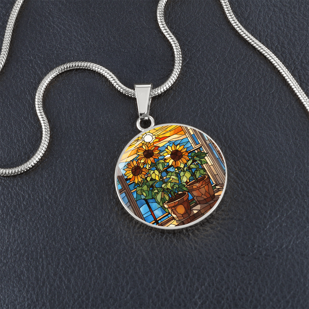 Engraved Sunflower Necklace - Perfect Gift for Her Eco-Friendly Jewelry-[Heartfelt Family Gift]