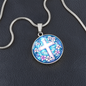 Floral Engraved Cross Necklace