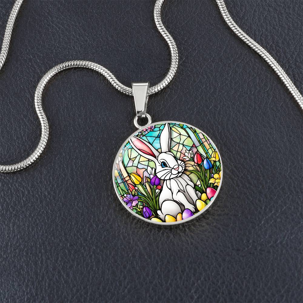 Easter Bunny Pendant Necklace with Optional Engraving-[Heartfelt Family Gift]