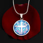 Floral Engraved Cross Necklace