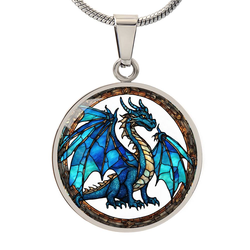 Blue Dragon Engraved Necklace - Elegant and Unique Pendant for Men and Women-[Heartfelt Family Gift]