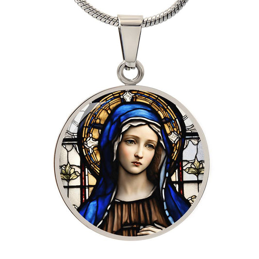 Virgin Mary Engraved Necklace - Religious Jewelry for Women-[Heartfelt Family Gift]