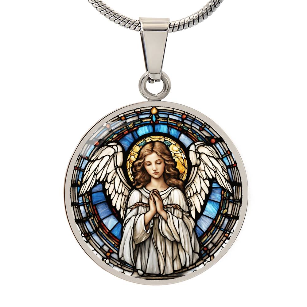 Engraved Angel Necklace - Unique Personalized JewelryEnchanting Angel Engraved Necklace - Perfect for Any Occasion-[Heartfelt Family Gift]