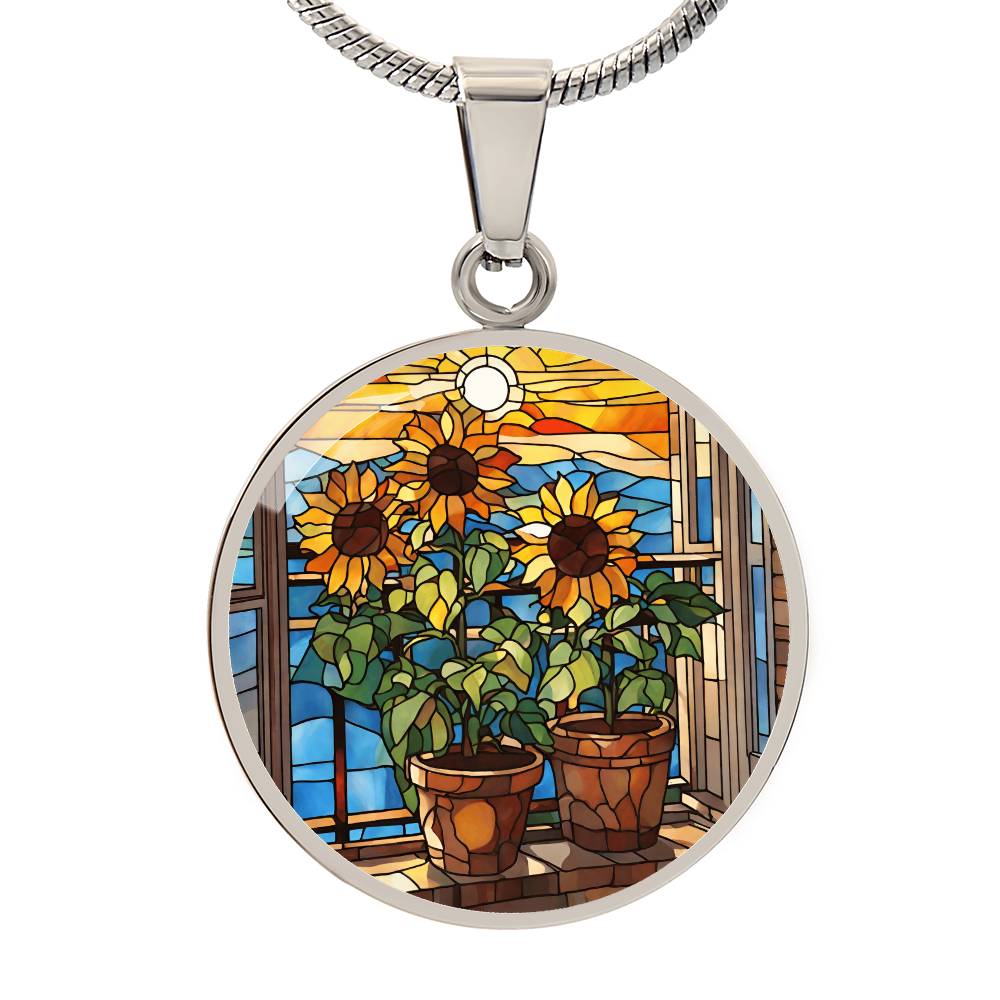 Engraved Sunflower Necklace - Perfect Gift for Her Eco-Friendly Jewelry-[Heartfelt Family Gift]